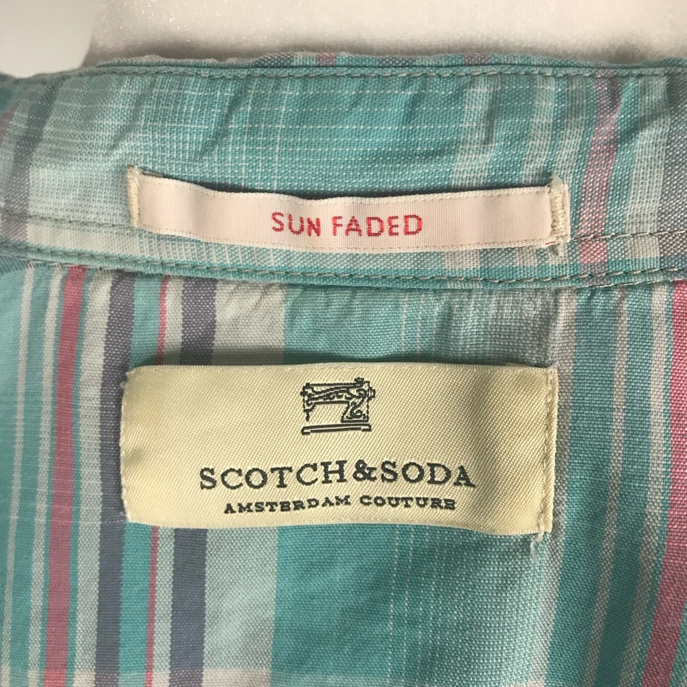 Scotch & Soda Western Style Plaid Snap Button Shirt Size Small - Picture 6 of 7